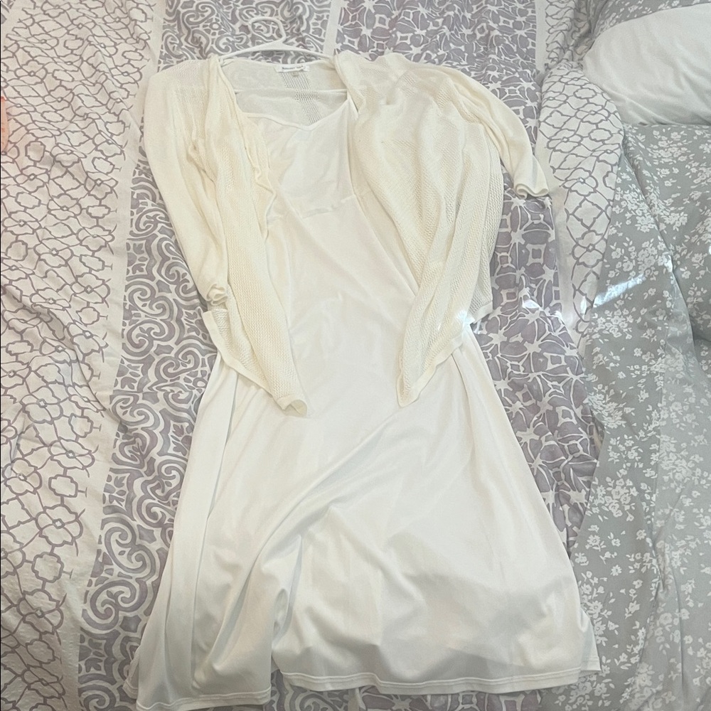 August Silk Asymmetrical Dress in Cream